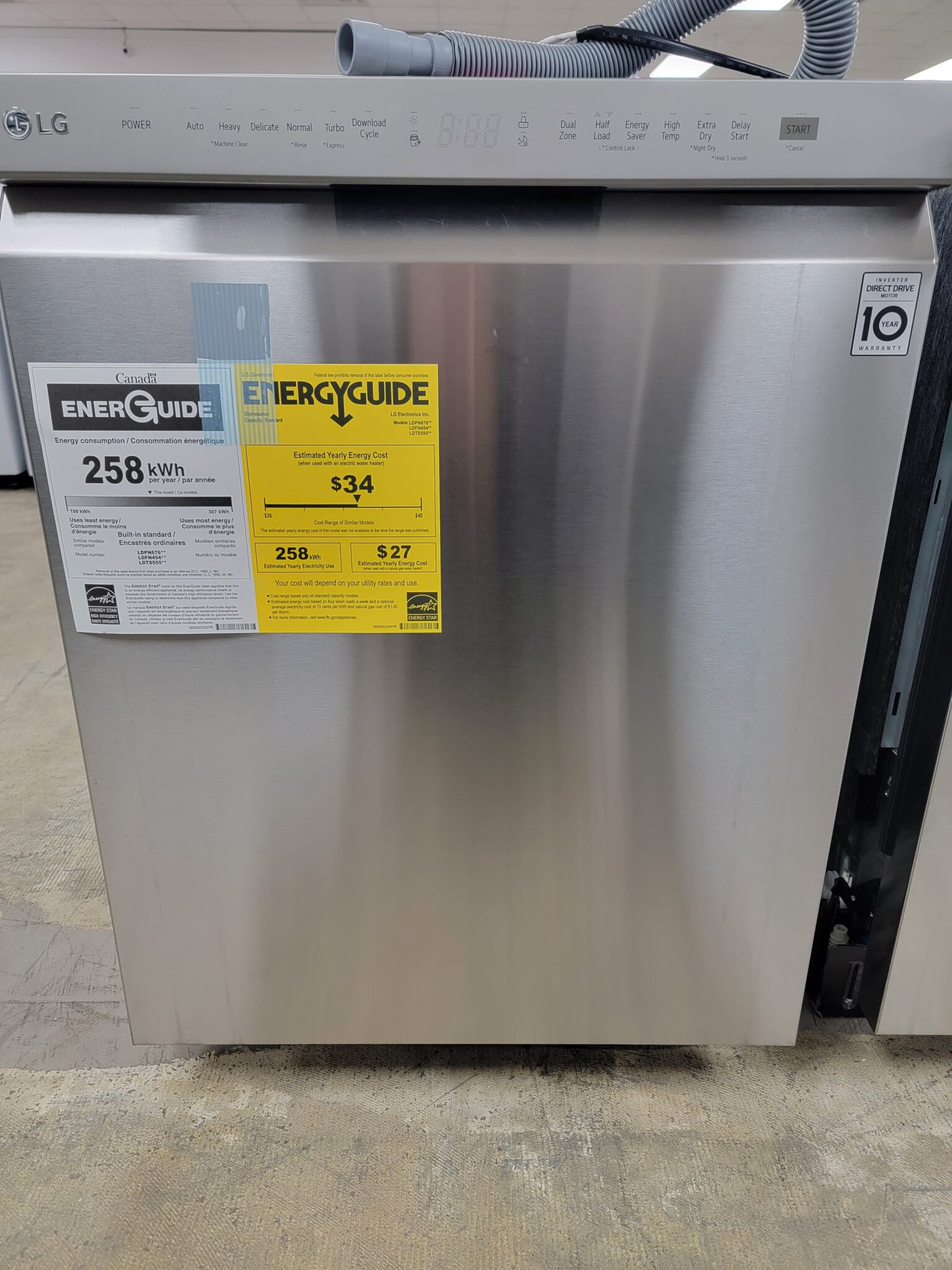 LG Front Control Dishwasher with QuadWash Appliances 4 Less Orange CA