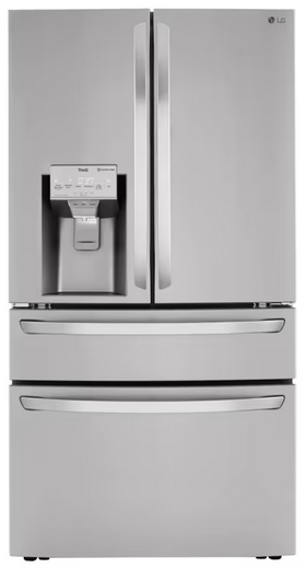 30 cu.ft. 4-Door French Door Refrigerator Full Convert Drawer, Smart Cooling and Craft Ice, PrintProof Stainless Steel