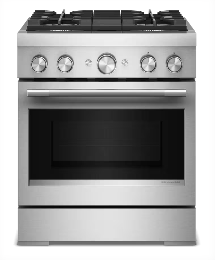 Deskeen 2026-06-12 at 09.38.26 AM@2x KitchenAid 30-Inch 4 Burner Commercial-Style Dual Fuel Range with No Preheat Air Fry Mode - Image 1