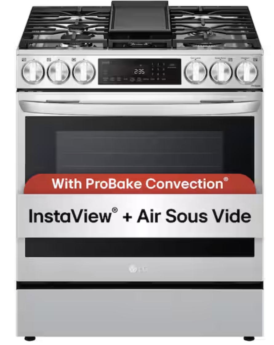 Deskeen 2026-06-12 at 09.50.10 AM@2x LG 6.3 cu.ft. Smart Dual Fuel Slide-In Range with InstaView, ProBake Convection, Air Fry and Air Sous Vide - Image 1